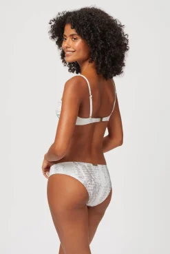 Snake Print Ruched Bandeau Top