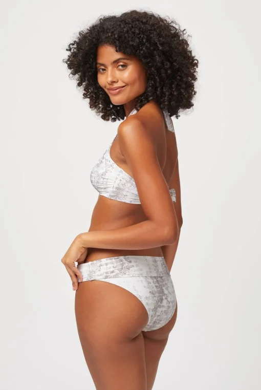 Snake Print U-Bar Halterneck Top