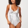 Snake Print V-Neck Twist Swimsuit