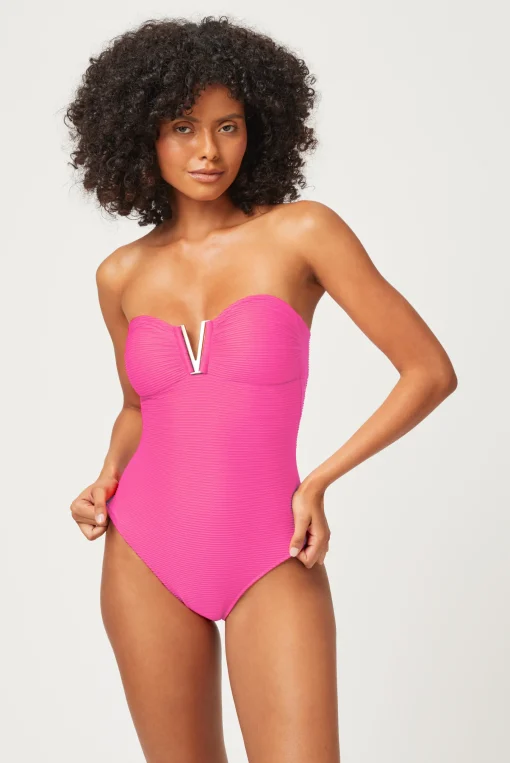 Tulum V-Bar Bandeau Swimsuit
