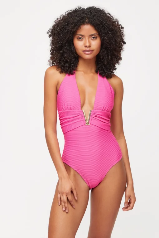 Tulum V-Bar Halterneck Swimsuit
