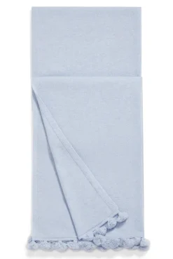 Verbier Cashmere Scarf With Tassel Trim In Blue