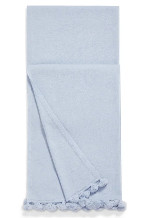 Verbier Cashmere Scarf With Tassel Trim In Blue