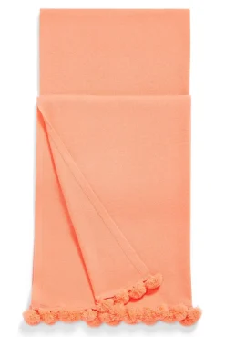 Verbier Cashmere Scarf With Tassel Trim In Coral