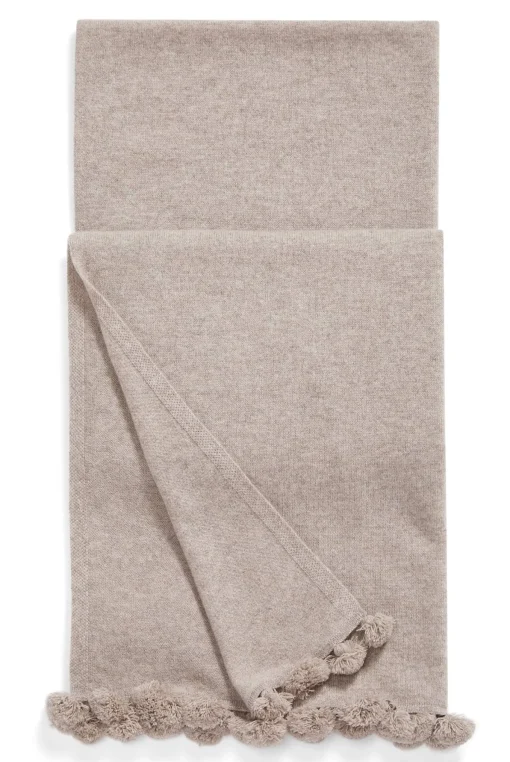 Verbier Cashmere Scarf With Tassel Trim In Brown