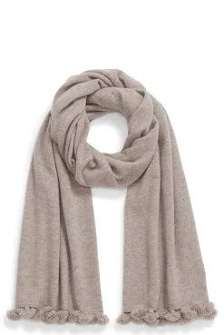 Verbier Cashmere Scarf With Tassel Trim In Brown