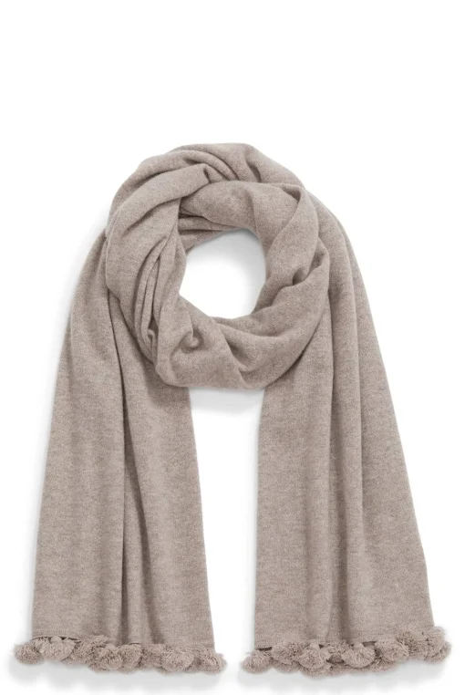 Verbier Cashmere Scarf With Tassel Trim In Brown