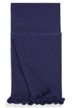 Verbier Cashmere Scarf With Tassel Trim In Navy