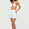 White Bay Linen Drawstring Shorts