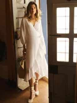 White Bay Wrap Dress