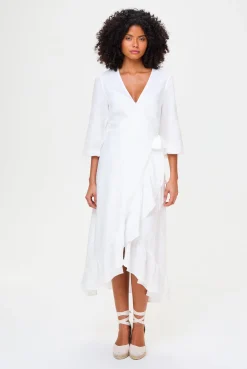White Bay Wrap Dress