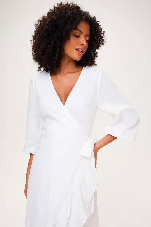 White Bay Wrap Dress